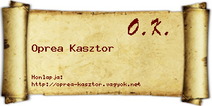 Oprea Kasztor névjegykártya